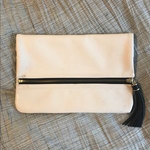 H&M White & Black Zippered Clutch - Used Condition